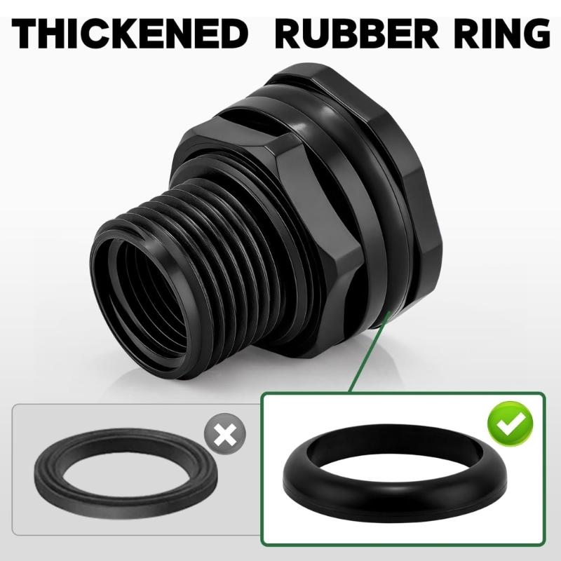 10 Stück Robuste Wassertank-Adapter Tankverbinder Wasserdicht Gemacht Wasserrohr-Adapter für Regentonnen und Teiche