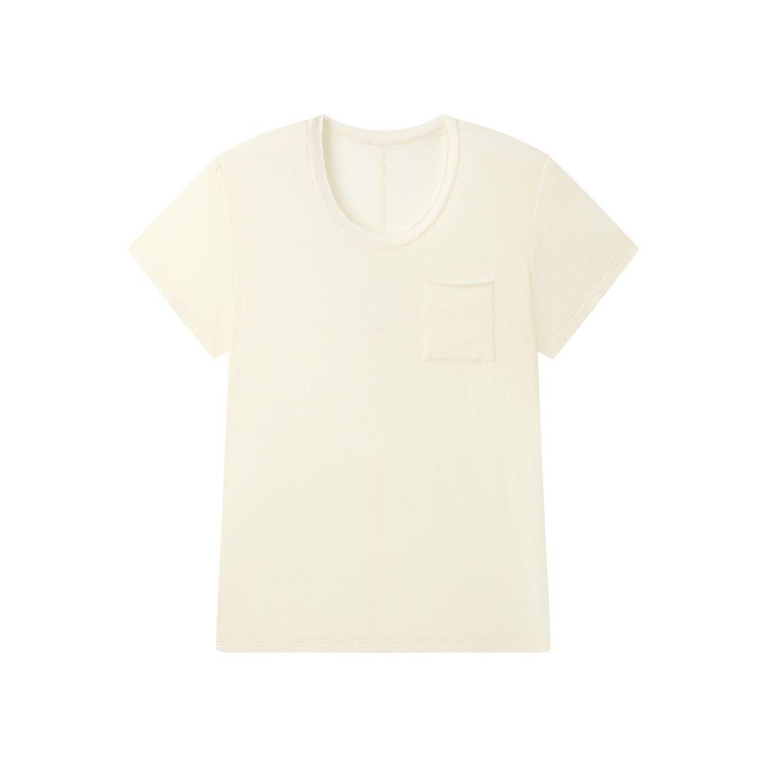 

Tencel Linen Round Neck Pocket Short Sleeve T-shirt L (55-70 kg)