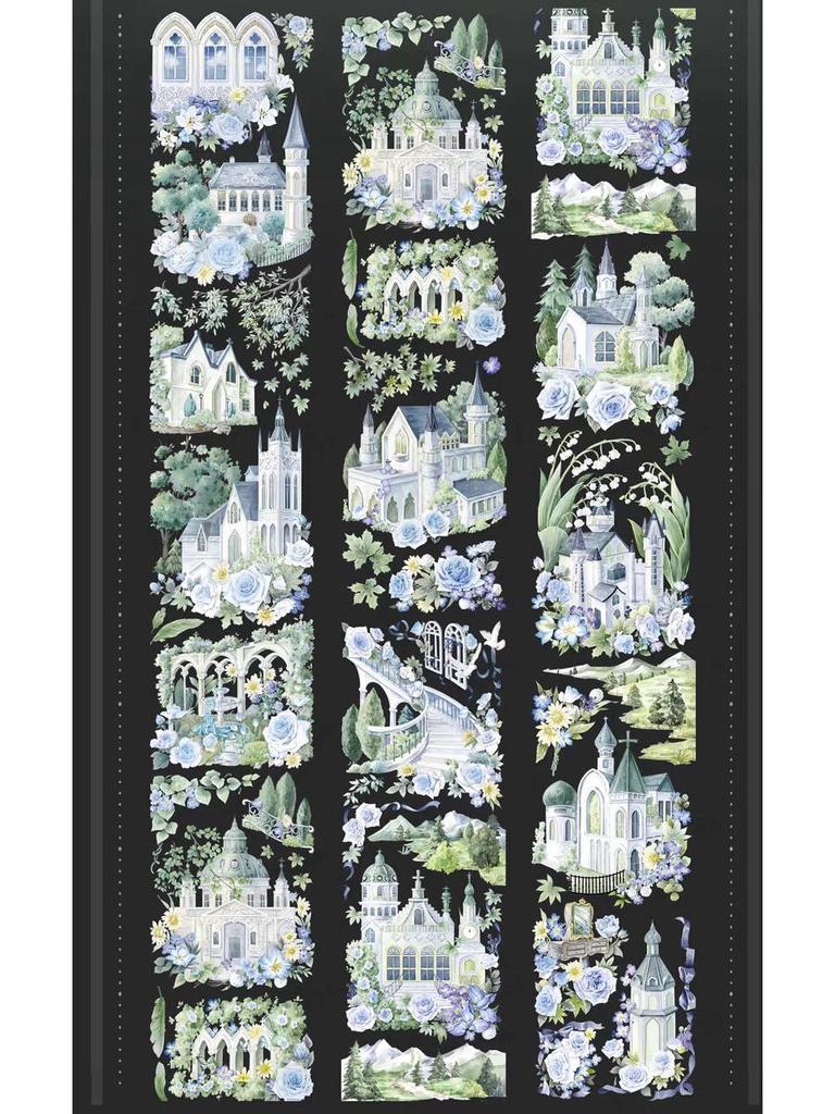 Falling Sunset Tide Washi Tape & Stickers for Journals: Flowing Hemp Ancient Style