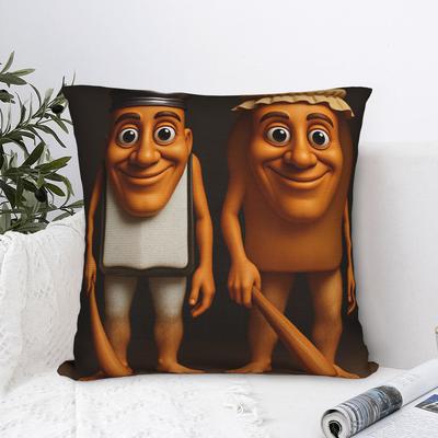 Tung Tung Sahur Salt Jam Mascot Meme Pillow Case  Design Pillow Cover For Sofa Bedroom Home Decor Morden Cushion Cover