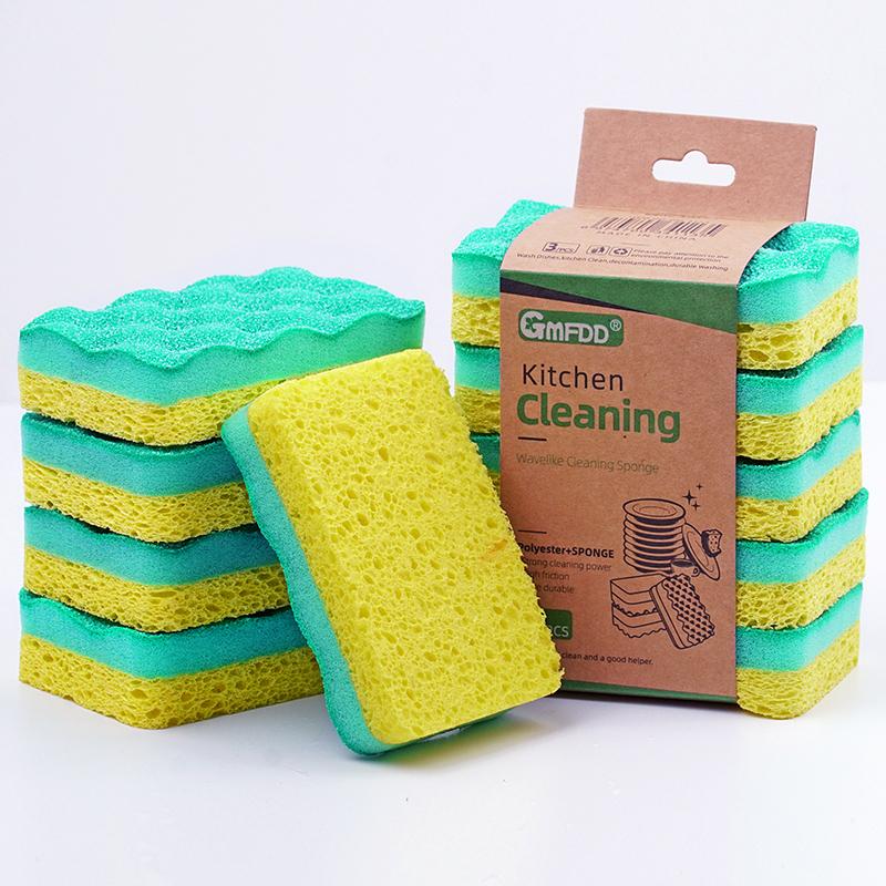 Wavelet Wood Pulp Cotton Sponge Wipe  Kitchen Cleaning Sponge No Scratch Pot Or Dish Degradable Sponge