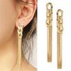 Kvinnor Big Long Chain Örhängen Fancy Golden Tofs Kedjor Ear Charm Stud örhängen