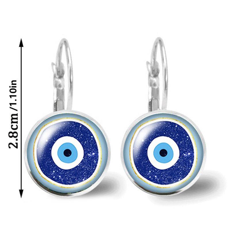 Helle Farbe Glas Cabochon Evil Eye Ohrstecker Modeschmuck Trendy Tier Auge Frauen Charms Französisch Ohrring