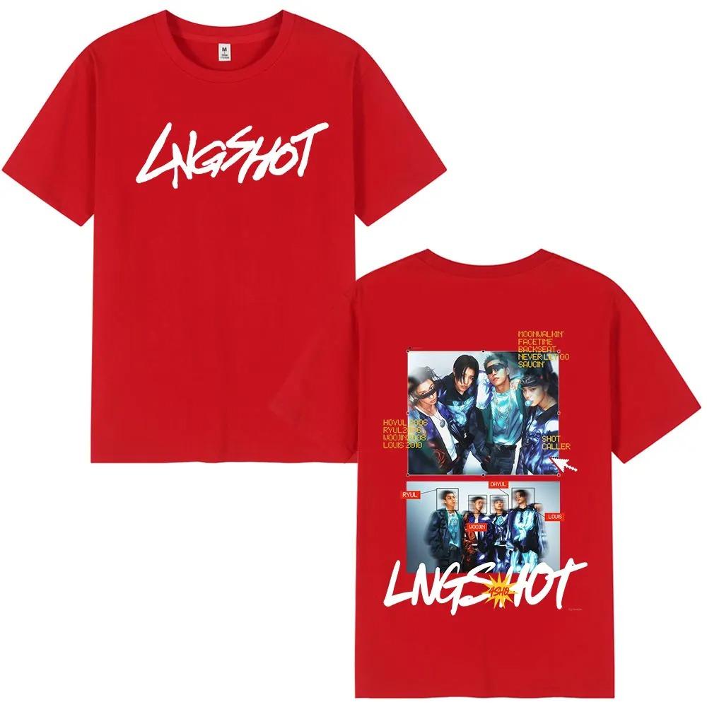 2026 Gruppo Kpop Hip Hop Coreano Lngshot Maglietta Uomo Donna Abbigliamento Moda Harajuku Oversize Manica Corta Cotone Magliette Casual