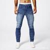 Jeans in stile motociclista da uomo, moda street europea, jeans skinny elasticizzati slim-fit, jeans dritti da uomo