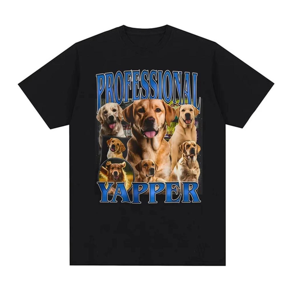 Funny Labrador Dog Professional Yapper Graphic T Shirts Men Women Clothing Fashion Loose T Shirt Short Sleeve T-shirt Streetwear