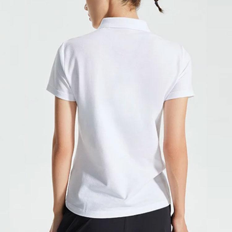 Li Ning Plain Casual Short Sleeve Polo Shirt Women Tops White APLR004-1