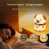 Adorable Rechargeable Silicone Puppy Night Light - Tap-Activated LED Bedside Lamp with Feeding Mode