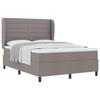 Box Spring Bed with Headboard Taupe 160 X 200 Cm Fabric