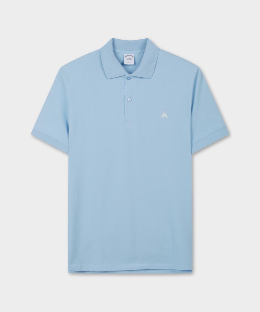BROOKS BROTHERS Logo Cotton Pique Polo Shirt (Blue) (Bbntmog201)