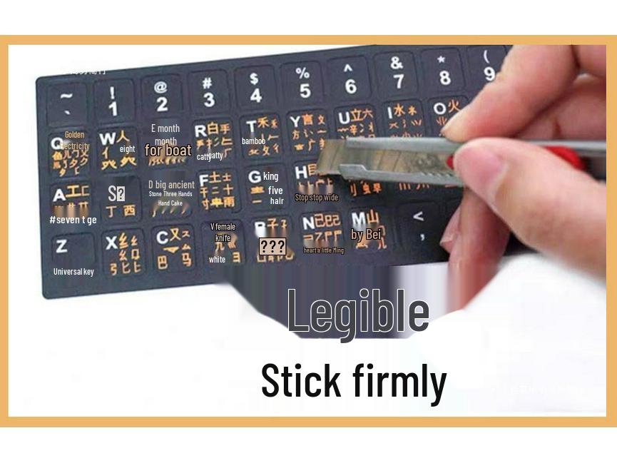 Wubi Tastatur Radikale Mattierte Aufkleber für Laptops & Desktops - Kostenloser Versand