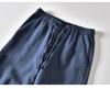 L8234 Men's Retro Loose Straight-Leg Cotton Pants - Warm Fleece-Lined, Drawstring, Long Fit