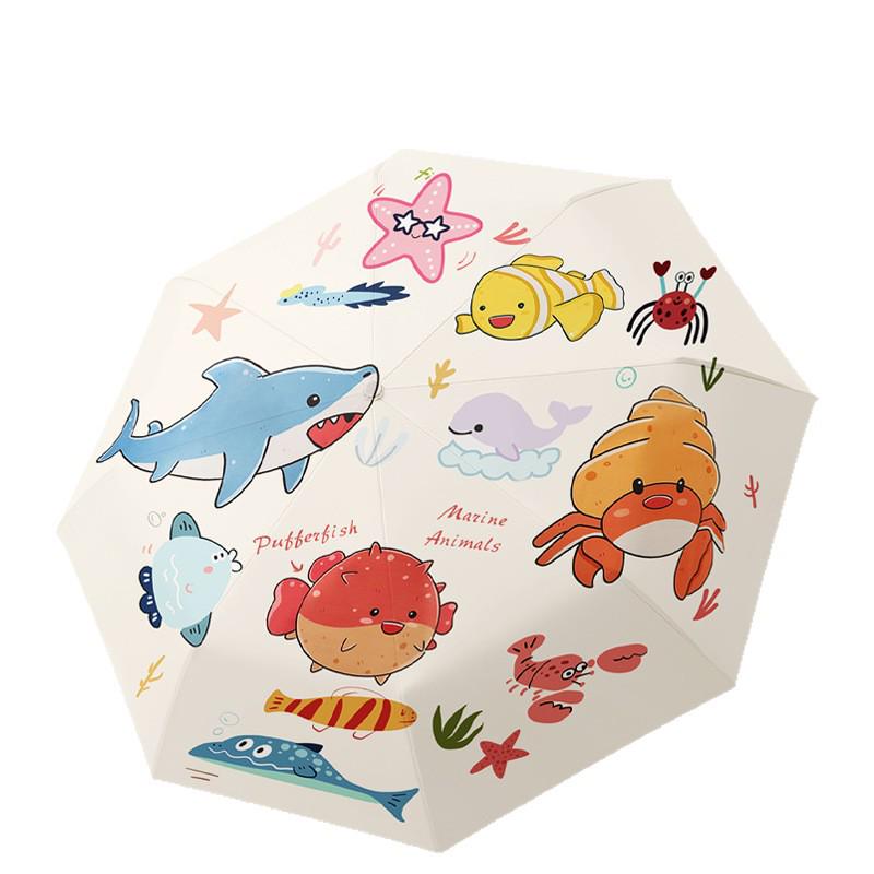 Automatic Cartoon Kids' Umbrella: Sun Protection, Windproof, Anti-lost, One-button Open/Close, Safety Anti-pinch