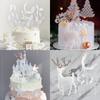 Glitter Reindeer Cake Toppers for Christmas & Birthday Decoration