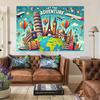 2D flat surface, 1-piece adventure-themed wall decoration banner, suitable for home and office