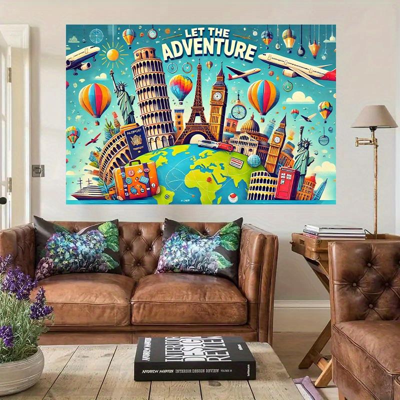 2D flat surface, 1-piece adventure-themed wall decoration banner, suitable for home and office