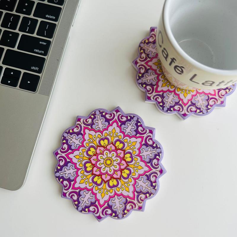 New Bronzing Bohemian National Style Creative Home Mandala Bronzing Process Retro Heat Insulation Placemat Coaster