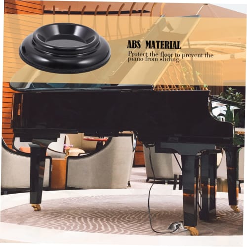 Hoement Piano Mats, Non-Slip Piano Leg Covers, Floor Protectors, Impact Resistant ABS Material for Grand Pianos, Set of 4
