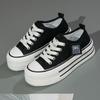 Korean Version of Thick-soled Heightening Canvas Shoes Women's 2025 Spring New High-end Little White Shoes Casual Retro Versatile Board Shoes