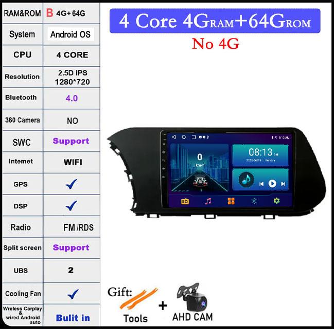 9 Lnch Android 14 For Hyundai I20 2021 -2022 Car Radio Player GPS Navigation Multimedia Stereo 4G LET