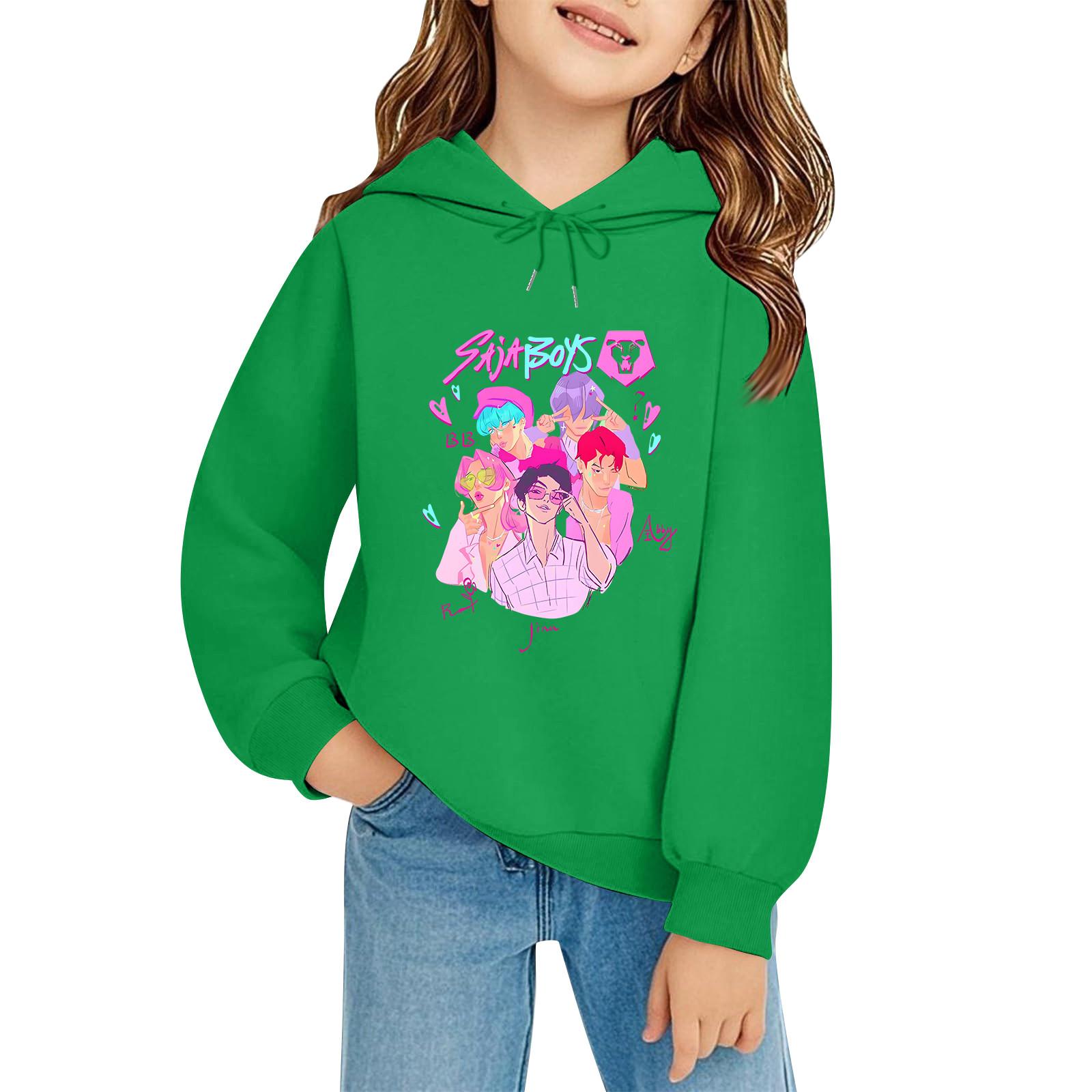 

Детский пуловер с длинным рукавом, свободного кроя, с принтом букв, капюшоном на шнурке 100 зелёный