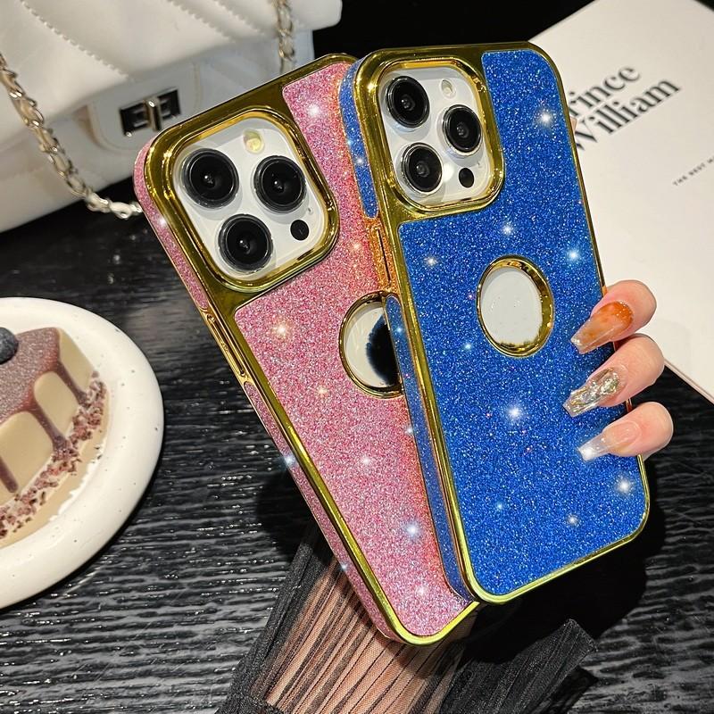 

Роскошный блестящий чехол для телефона с покрытием для iPhone 15 Pro Max 14 Pro 13 12 11, противоударный модный блестящий чехол для телефона