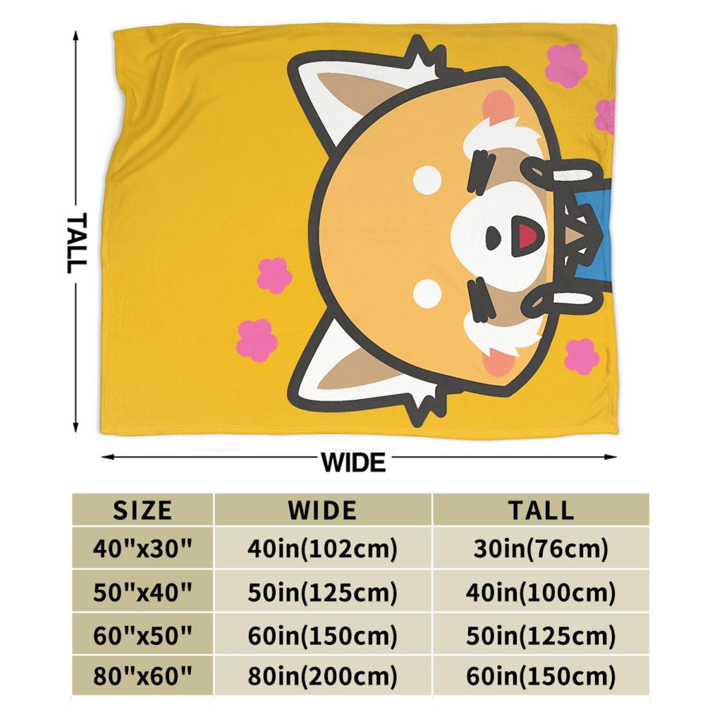 Aggretsuko Flannel Blankets Winter Soft Throw Blanket for Boy Girl Couch Bed Funny Bedspread Sofa Bed Cover