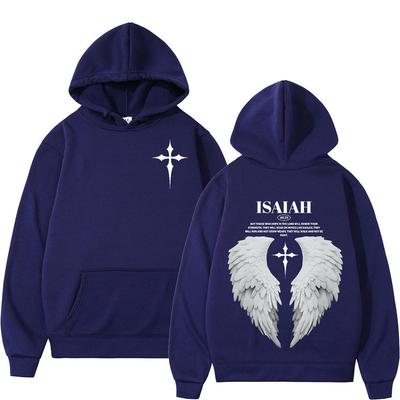 Aesthetic Christian Jesus Wing Bible Verse Hoodies Men Women Fashion Harajuku Oversized Sweatshirt Casual Loose Pullovers