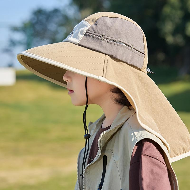 Kinder-Eimerhut Jungen und Mädchen Outdoor Sonnenschutz Schalhut Großer Schirm Kinder-Sonnenhut Sonnenhut