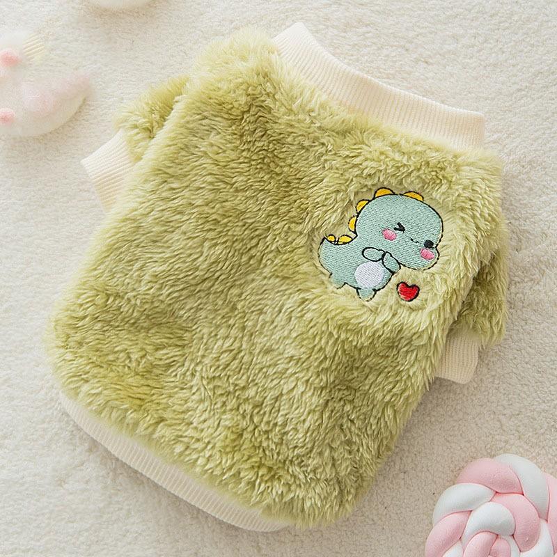 Dinosaur fleece autumn and winter pet clothes puppies dogs cats VIP Pomeranian Yorkshire Schnauzer clothing