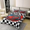 Erosebridal Racing Bedding Set Dirt Bike Duvet Cover Twin Size Race Car Competition Extreme Sports Comforter Cover for Kid Boy Men Red Autom