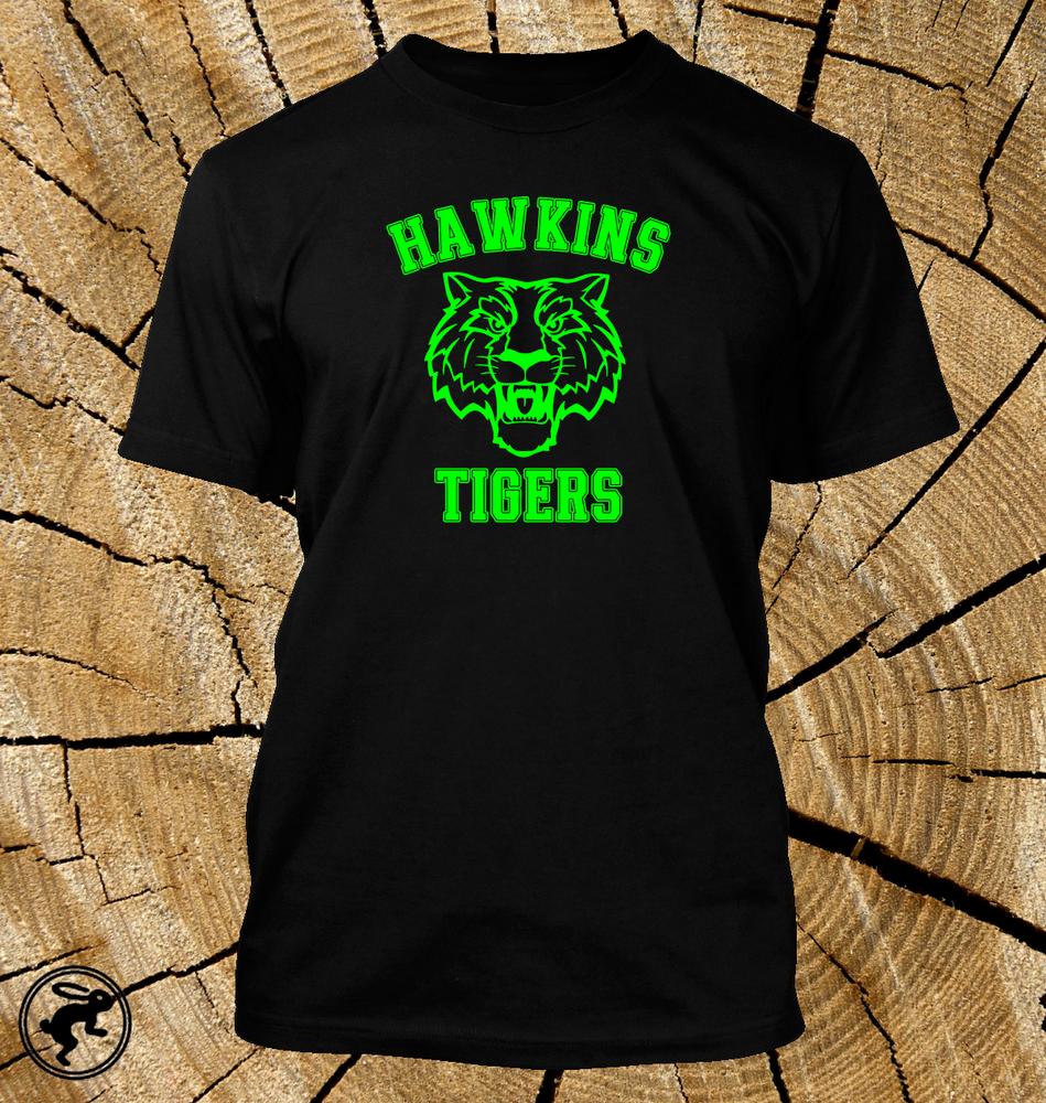 Stranger Things Hawkins Tigers T Shirt Tv Show Tee Available In 12 Shirt Colours