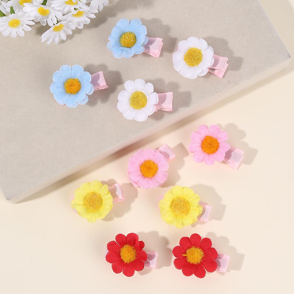 8Pcs Flower Hair Clips Sweet Artificial Double-Floral Hairpin Side Barrette For Girls Children Elegant Headwear Hair Accessories