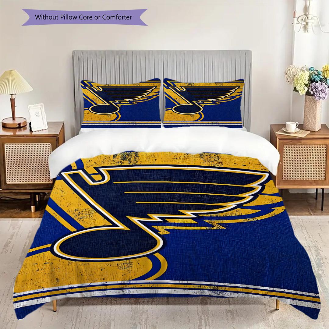 

St. Louis Blues Pattern Bedding Quilt Set Quilt Cover Pillowcase Home Decoration Birthday Gift (1 * duvet cover + 2 * pillowcase, without core) 135x200cm