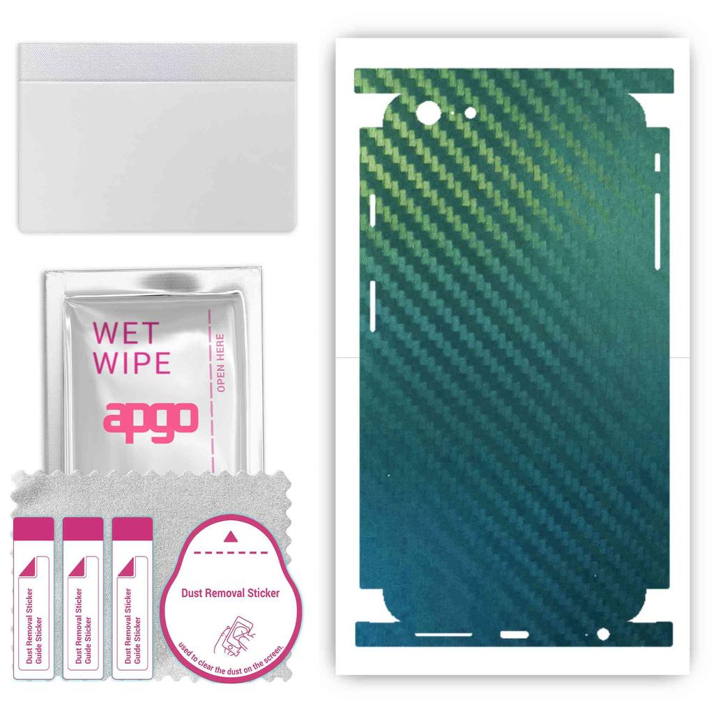 apgo Sticker Protector de Piele pentru spate+laterale compatibil cu Apple iPhone 6s Plus, Folie Full Wrap, Folie, Vinil - Model Carbon Cameleon CAKA1
