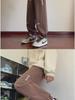 Men's Hong Kong Style Embroidered Velvet Sweatpants: Loose-Fit Casual Pants for Autumn/Winter Fashion Trend.