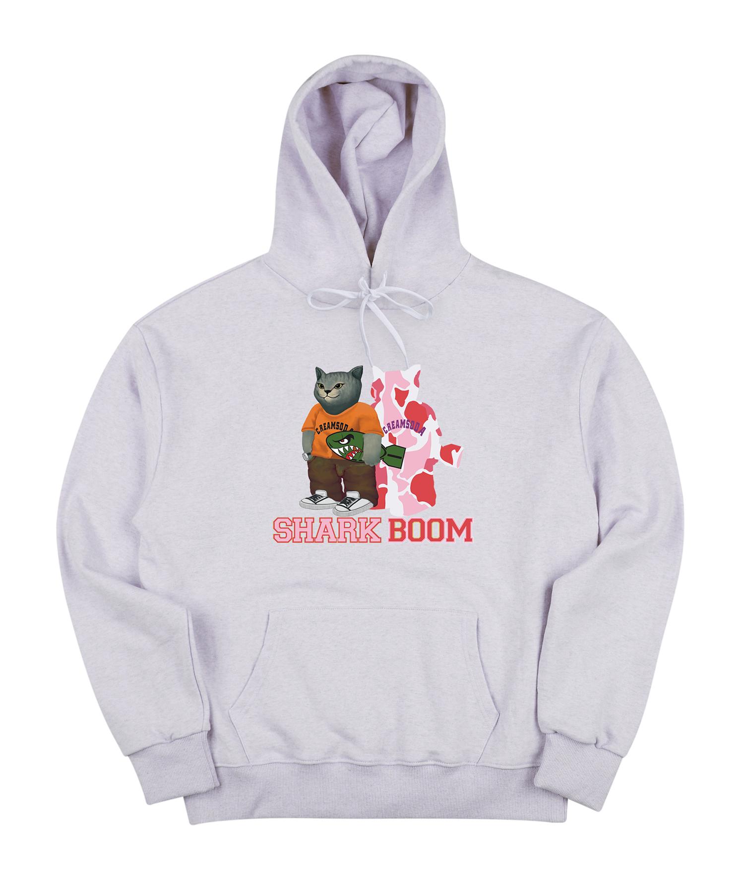 Cream Soda Lab Shark Boom Light Grey Camo Hoodie L