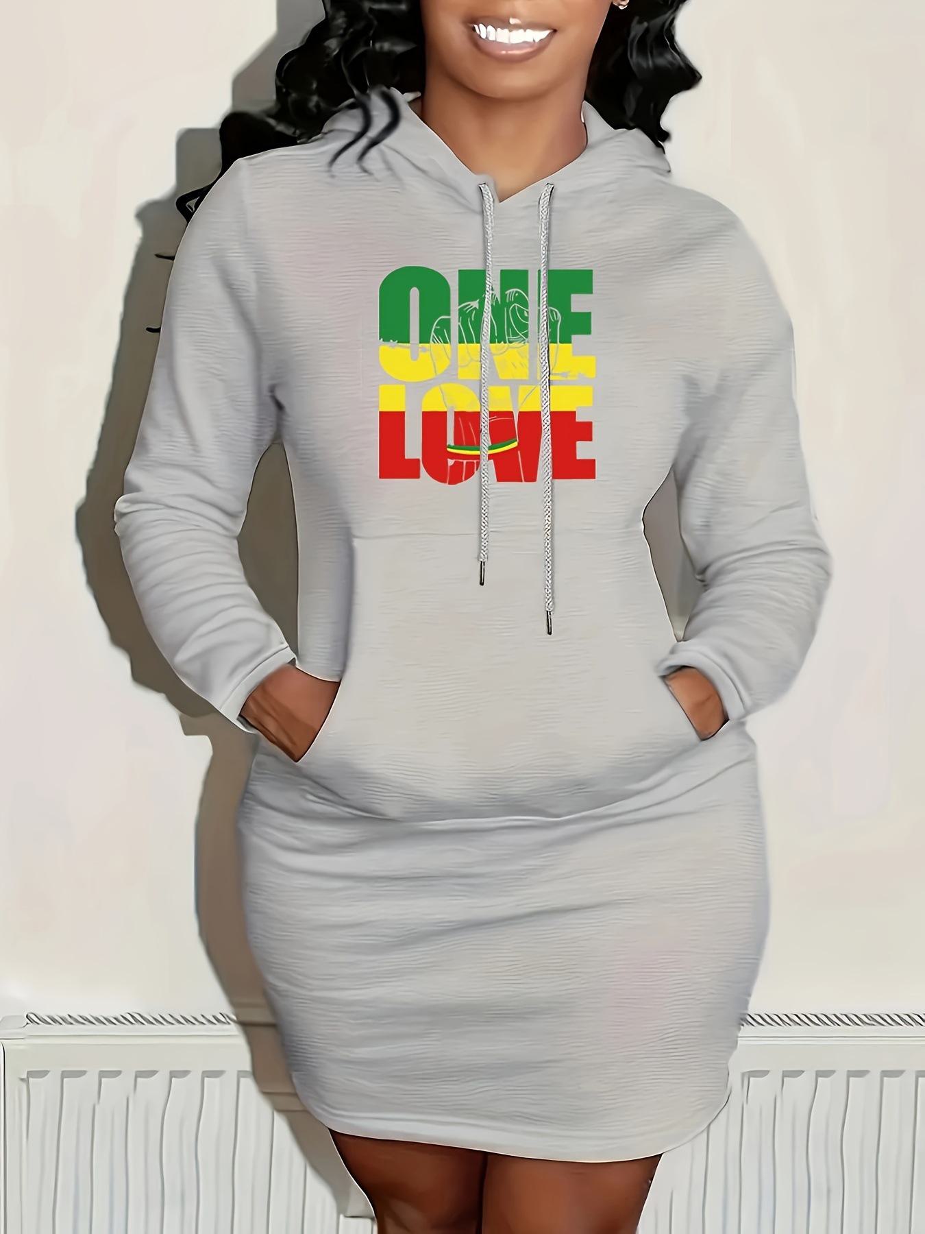 Женская толстовка с капюшоном и карманом на завязке из европейской и американской коллекции осень/зима 2024 года green, yellow, and red letters, L серый