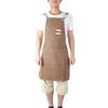 Waterproof Thick Canvas Apron Working Clothes for Kitchen Milk Tea Shop Restaurant Light Tan