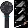 ZHIYAN Matte Black ABS High Pressure Water Saving Rain Showerhead with 3 Spray Modes Handheld Showerhead Set