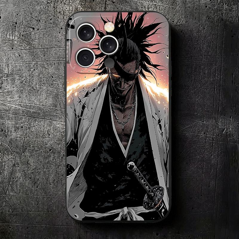 Bleach Zaraki Kenpachi Soft Phone Case for iPhone 16 16E 17 Air 15 Pro Max 14 Plus 13 Mini 11 12 7 Black Cover Back Shell