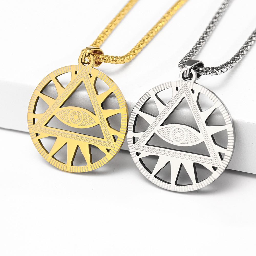 New Trendy Illuminati Pyramid Charm Necklace Men's Necklace Jewelry
