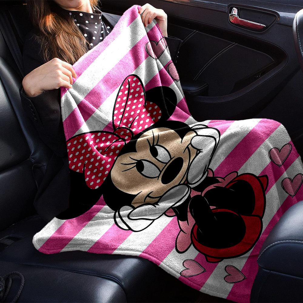 Pink Minnie Mouse Heart Blanket Soft Throw Blanket For Home Bedroom Bed Sofa Travel Office Solid Christmas Blanket