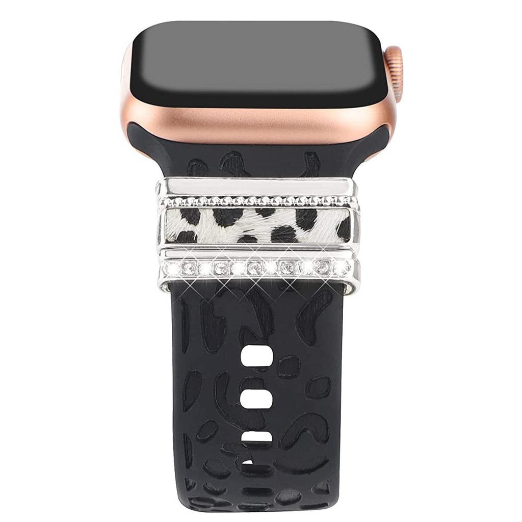 Trendy Silicone Strap for Apple Watch 8 & Samsung - Hot Accessory with Rings/Studs