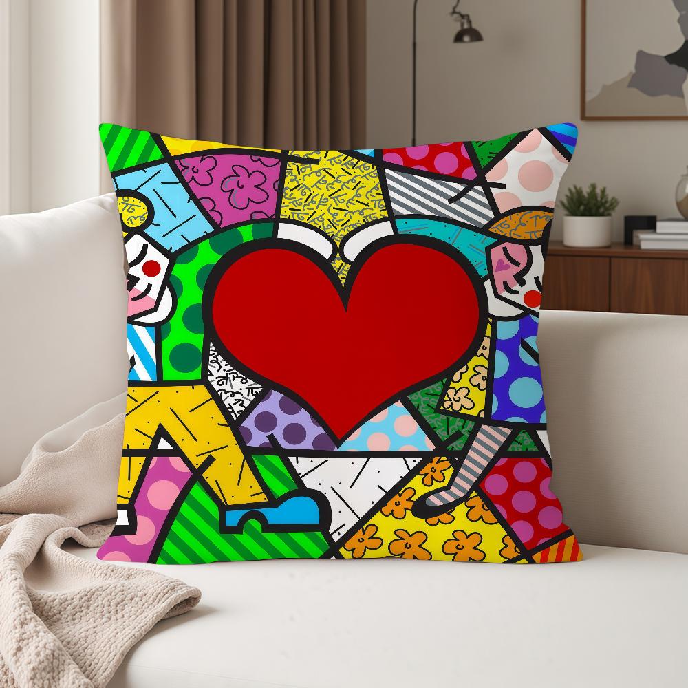 R-romero B-Britto Kunst Kissenbezug Geeignet Für Schlafzimmer Wohnzimmer Autos Heimdekoration