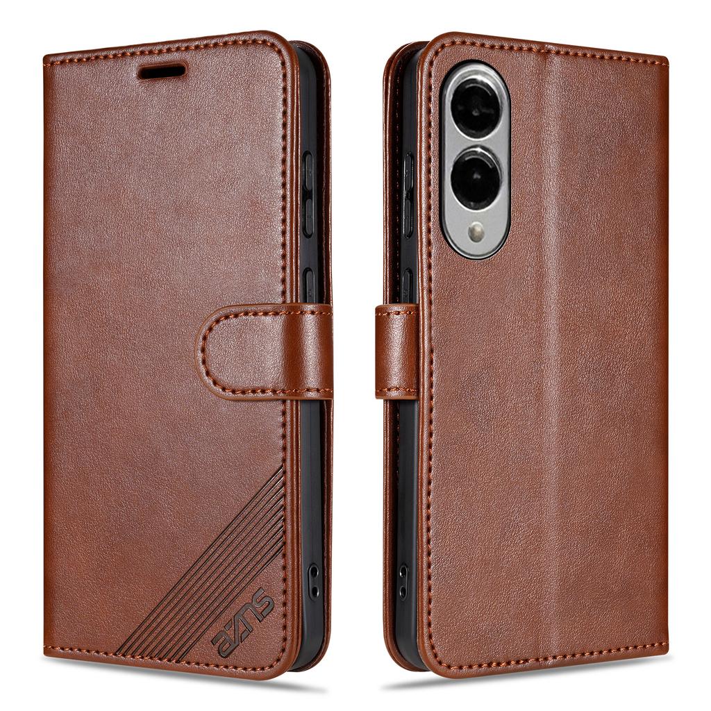 AZNS For Samsung Galaxy S25 Edge Case Anti-Scratch PU Leather Stand Wallet Phone Cover