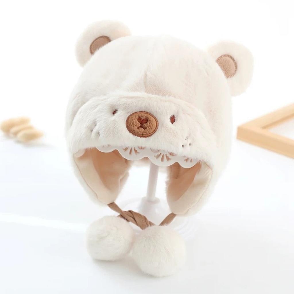 New Autumn and Winter Baby Ear Protection Hat, Warm and Cold Proof Hat, Comfortable Baby Double Ball Soft and Sticky Toe Cap