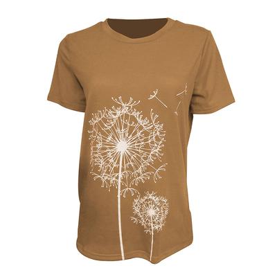 Women Round Neck Shirts Short Sleeve Ple Style Top Summer Breathable T-shirts Unisex Clothing Fashion Accessory