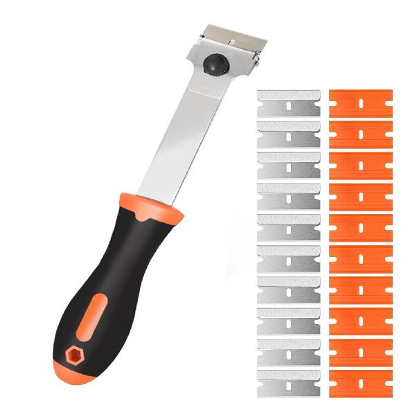 TOFAR Long Handle Razor Blade Scraper for Removing Labels Car Stickers Appliance Grease Windshields Window Tint Glass Cleaning