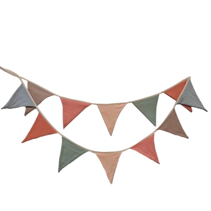 Babyflagge im Retro-Stil Mehrfarbige Wimpelketten Babygirlande Hängeflaggenbanner Neugeborenen-Foto-Requisiten für Partys